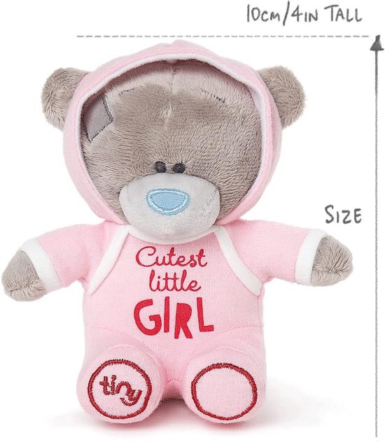Tiny Tatty Teddy Beer Knuffel in Roze Babybody 'Cutest Little Girl' - Veilige Knuffel voor Baby's van Merkloos — afbeelding 3
