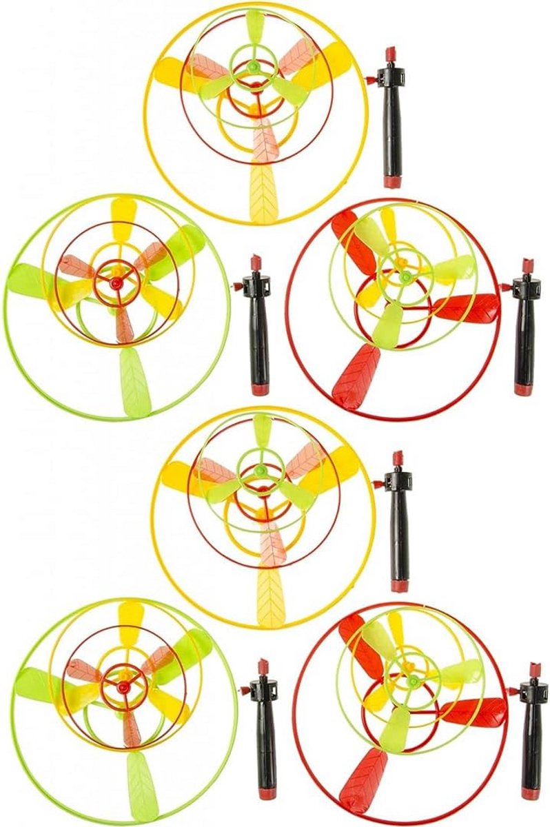 6 Stuks Vliegende Tol Propeller Speelgoed Set voor Buiten Spelen en Kinderfeestjes