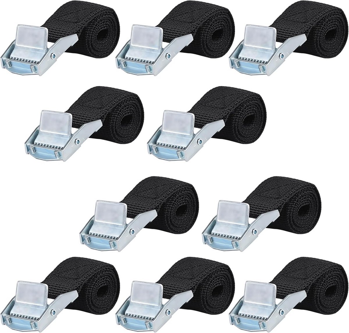 10x Spanbanden voor Fietsendrager en Bagage - 25mm x 50cm - 250kg Draagkracht