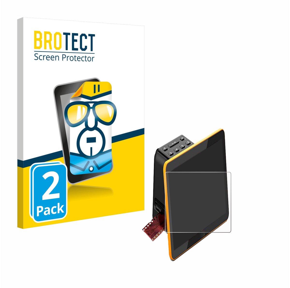 BROTECT - Screenprotector voor Kodak Slide N SCAN Film (RODFS70) - Folie Beschermfolie transparant 2 Stuks