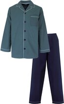 Paul Hopkins Heren Pyjama - Geweven - Lange Mouwen - Groen/Blauw - Maat M