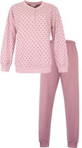 Tenderness Dames Pyjama - Fleece - Lange Mouwen - Roze - Maat XL