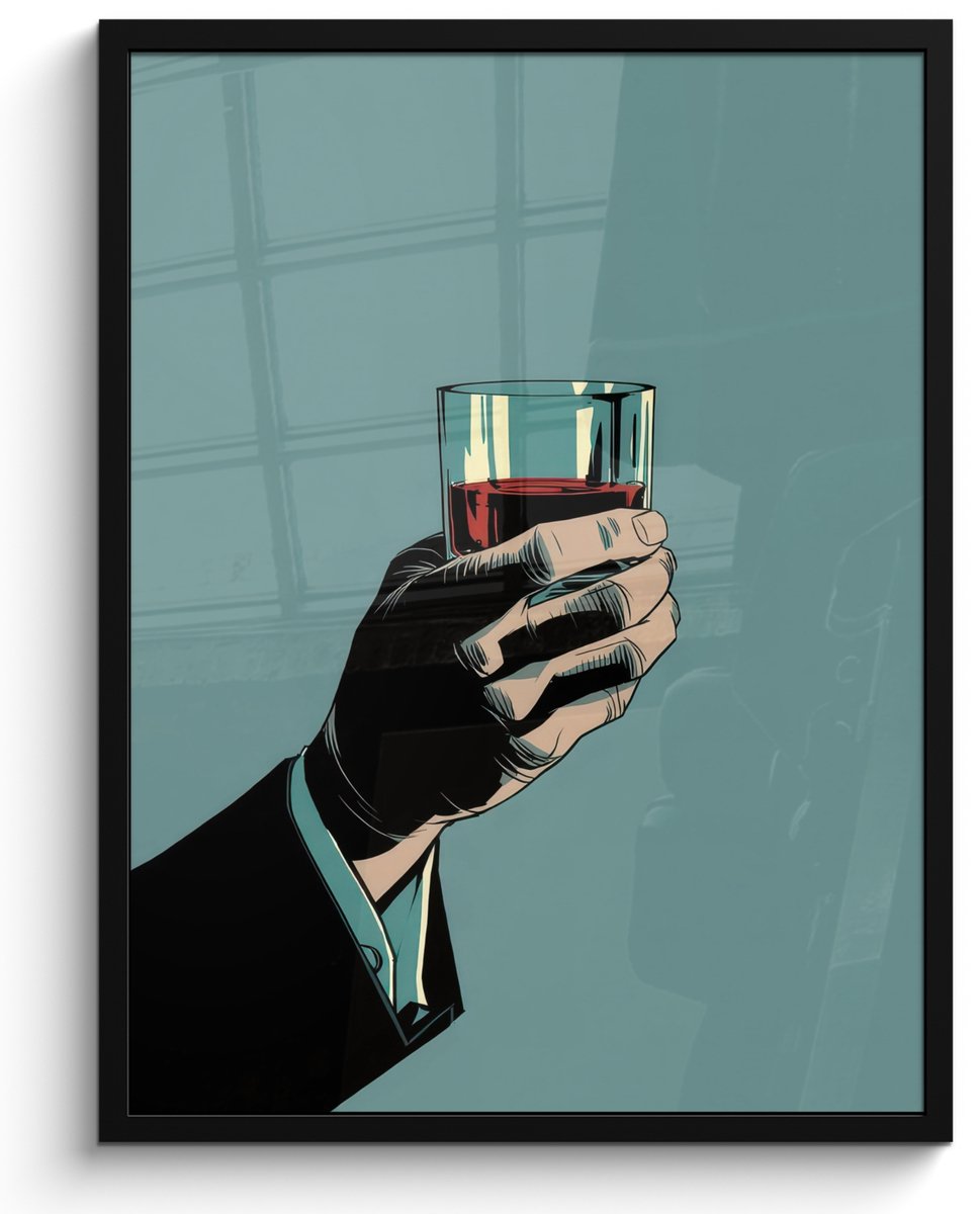 FrameYourWall Poster in lijst - Fotolijst 50x70 cm - Posters - Arm - Glas - Pak - Blauw - Posterlijst zwart - Decoratie - Wanddecoratie woonkamer - Muurdecoratie slaapkamer - Kerstversiering - Kerstdecoratie voor binnen - Kerstmis