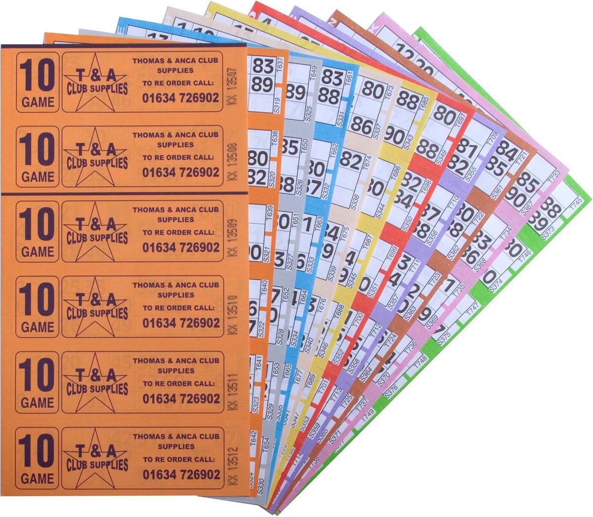 1500 Bingo Tickets Boeken - 10 Pagina's met 6 Standaard Tickets per Blad