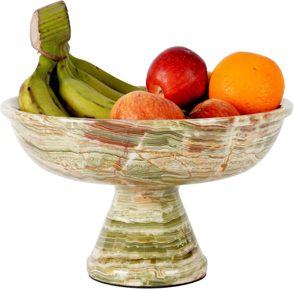 Handgemaakte Marmeren Fruitschaal Groen Onyx - Sierlijke Kom voor Keuken en Eettafel