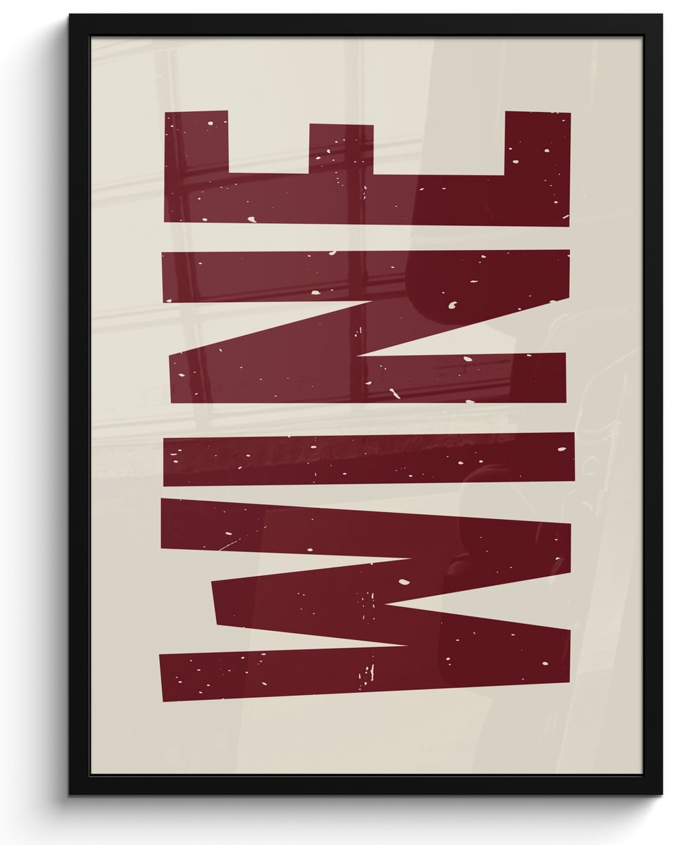 FrameYourWall Fotolijst inclusief poster - Posterlijst 50x70 cm - Posters - Wine - Red - Decoratie - Japandi - Foto in lijst - Keuken decoratie muur - Wanddecoratie accessoires - Muurdecoratie - Schilderijen