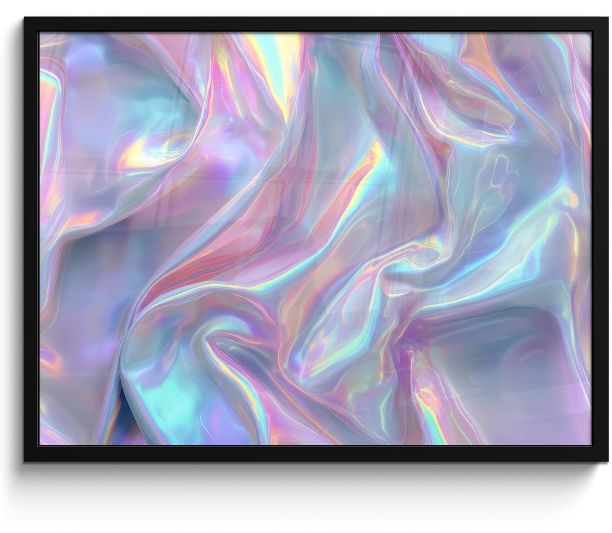 FrameYourWall Poster in lijst - Fotolijst 70x50 cm - Posters - Golvend - Pasteltinten - Glanzend - Stof - Posterlijst zwart - Decoratie - Wanddecoratie woonkamer - Muurdecoratie slaapkamer