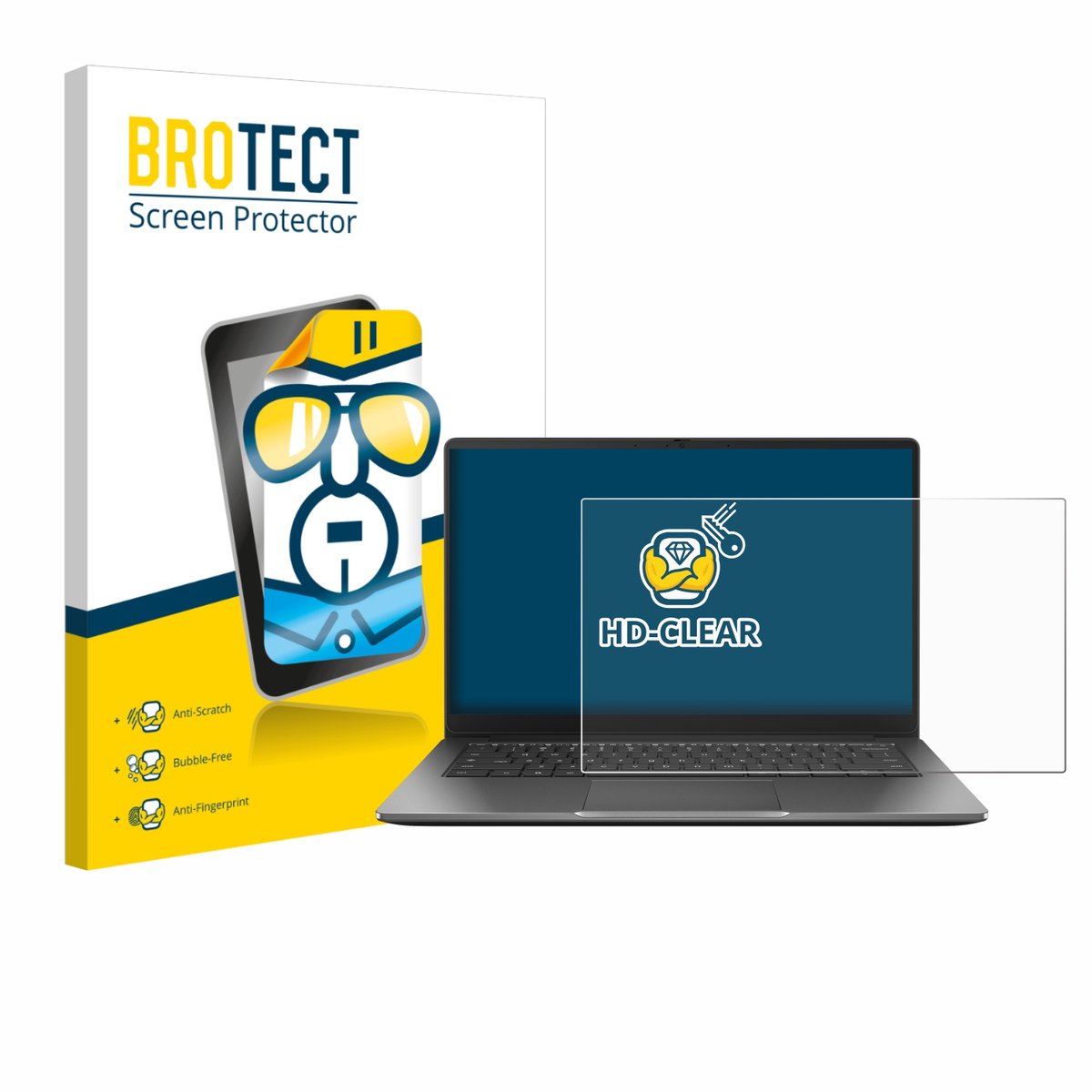 BROTECT - Screenprotector voor ASUS Chromebook Plus CX14 - Folie Beschermfolie transparant