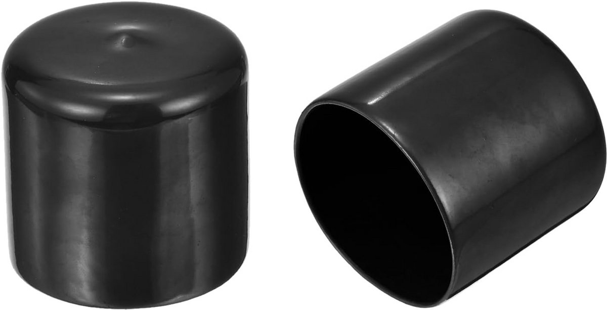20x Ronde Rubberen Eindkappen 44 mm voor Buis, Stoelpoot en Meubels Zwart