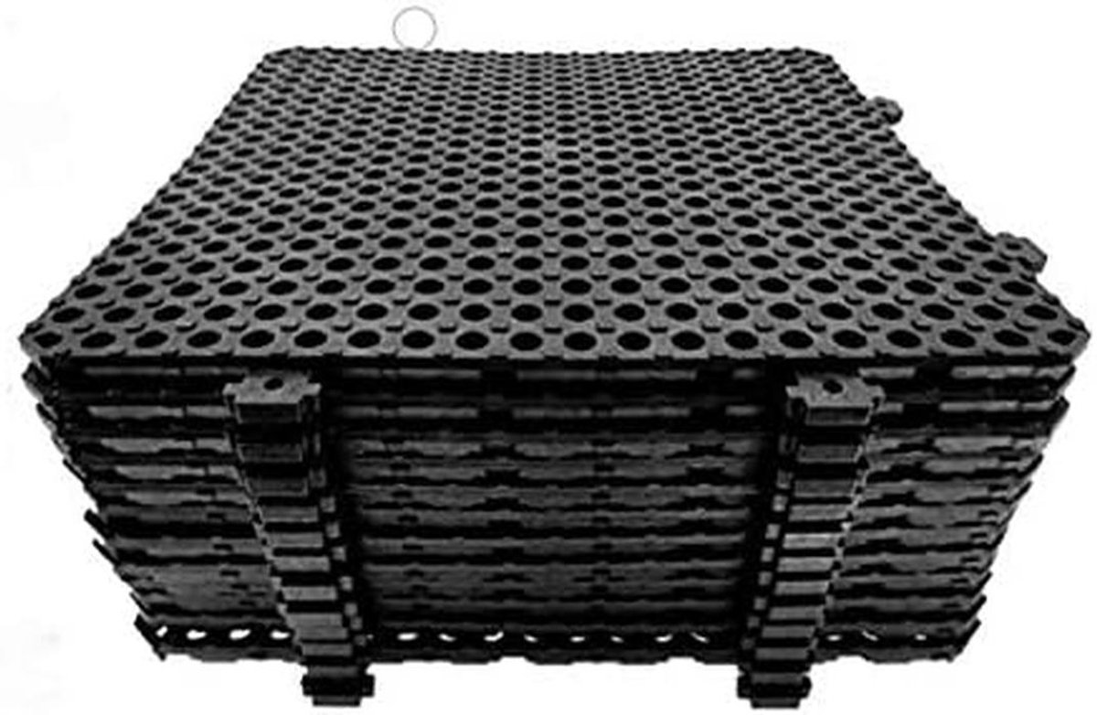 Verwijderbare Terrastegels Zwart 30x30 - Set van 12 Voor Binnen en Buiten