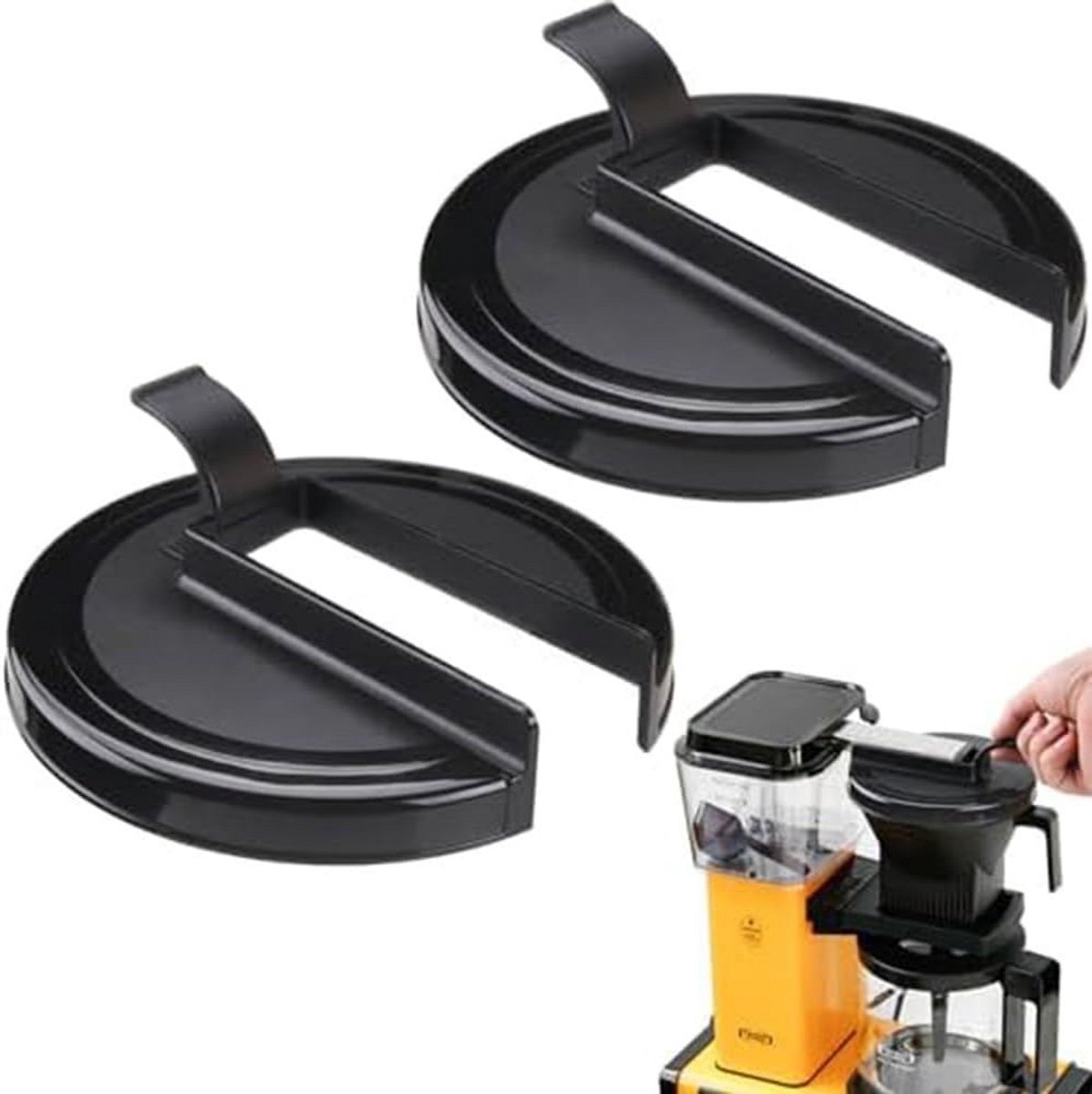 Set van 2 Hittebestendige Deksel voor Koffiezetapparaat Brouwmanden 1.0L en 1.25L
