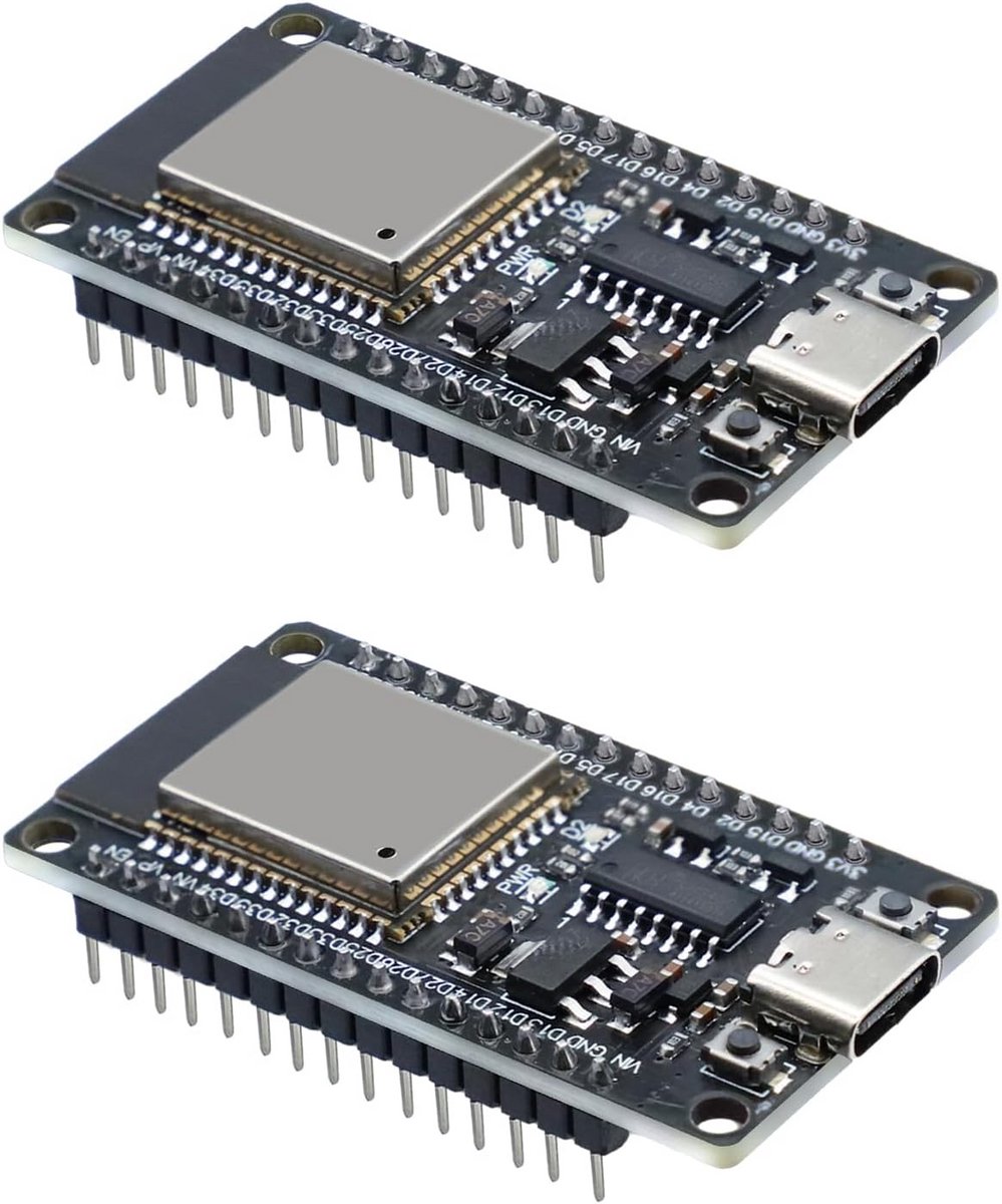 2x ESP32 Ontwikkelbord met USB C en CH340 Chip - 2.4 GHz WiFi & Bluetooth Module