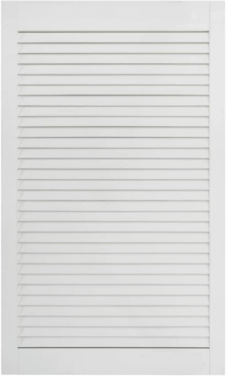 Massieve Grenenhouten Louvredeur 99x49 cm - Houten Kastdeur met Ventilatie Wit
