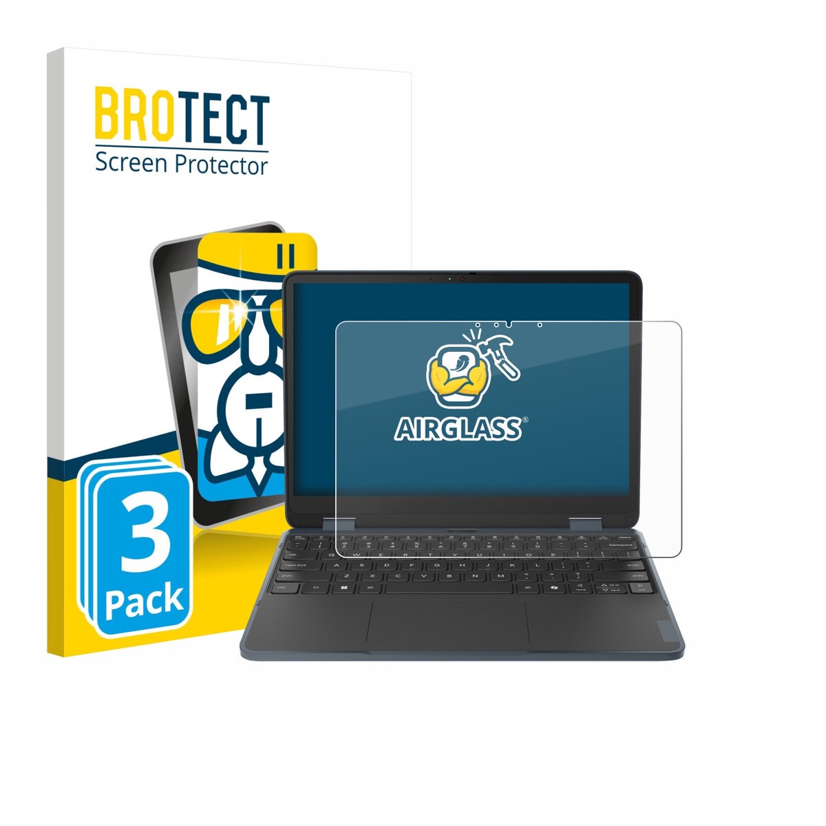 Screenprotector 3 Stuks voor Lenovo 500w 2-in-1 Gen 5 Beschermglas transparant