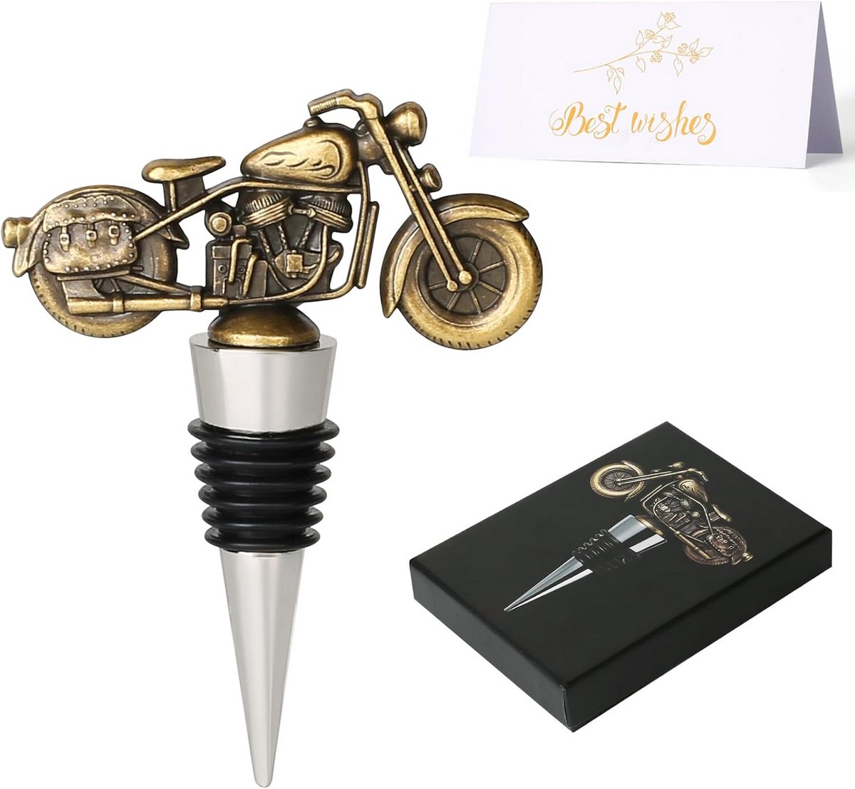 Vintage Motorfiets Flesopener en Kurkentrekker voor Mannen | Uniek Cadeau