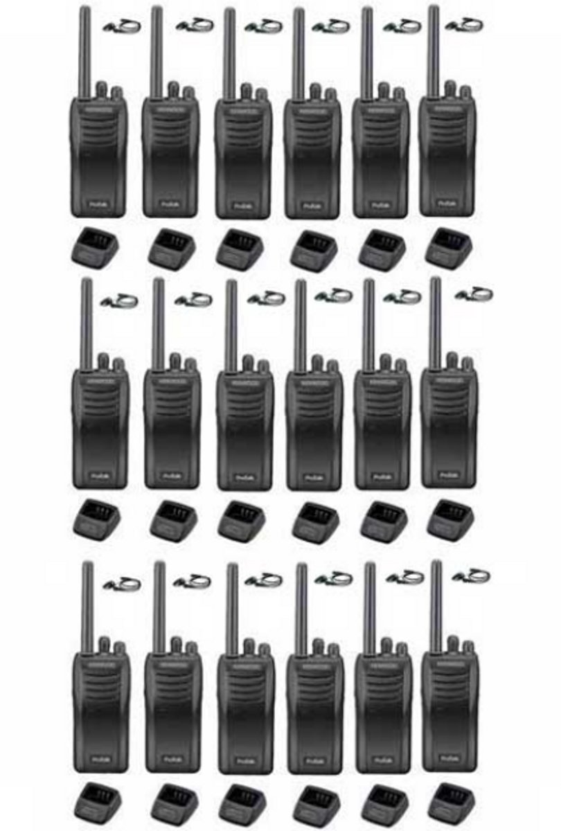 Set van 18 stuks Kenwood TK-3501 met D-shape oortje en tafelladers