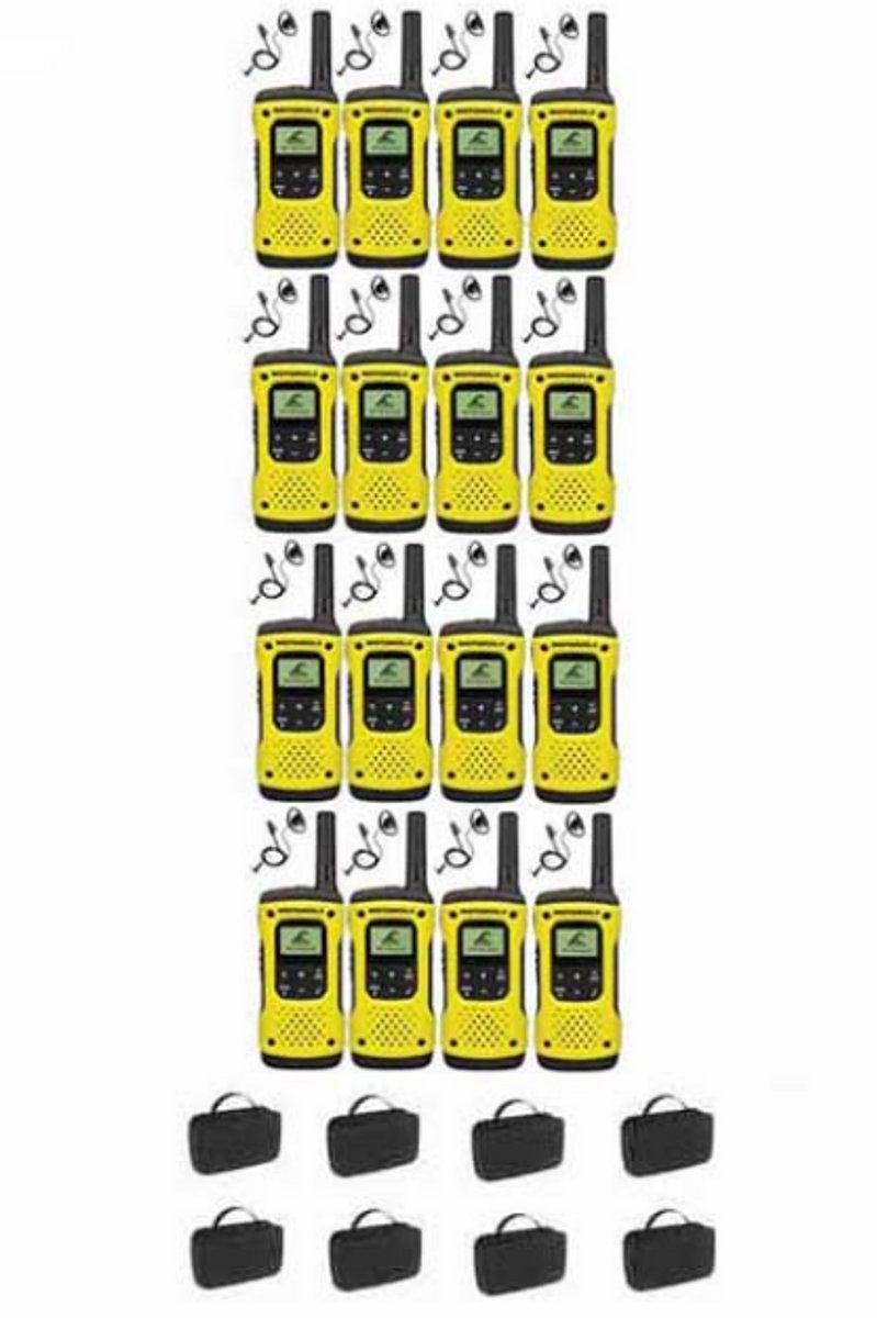 Set van 16 Motorola TLKR T92 H2O IP67 PMR446 Portofoons met D-shape oortje