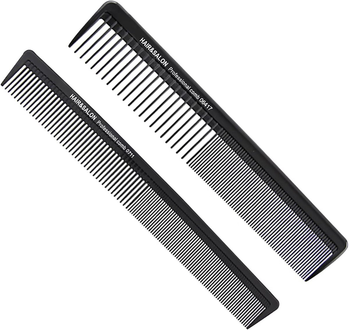 Set van 2 Carbon Kammen voor Fijn en Grof Haar - Professioneel Kappersgereedschap
