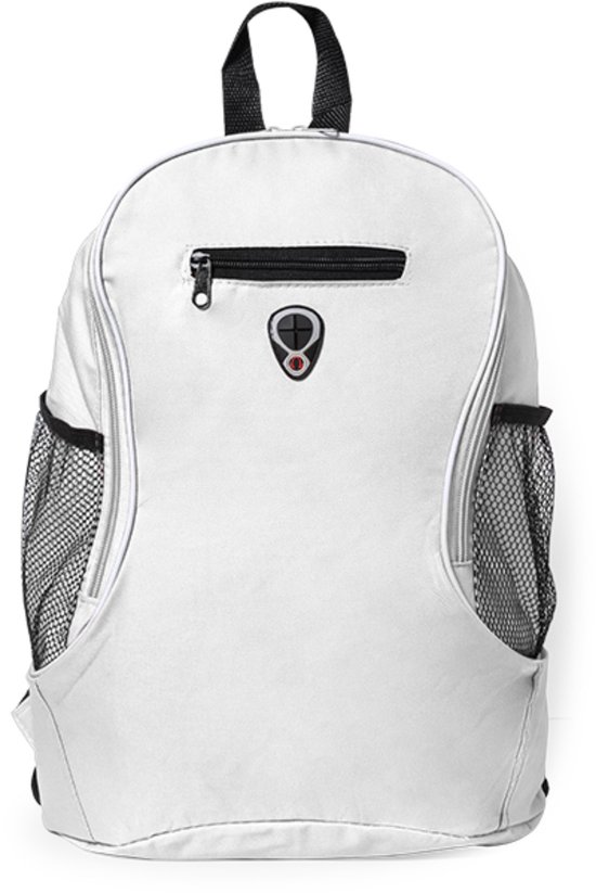 Rugzak - wit - 21.5 liter - backpack met flessenhouder - schooltas - 30 x 40 x 18 cm