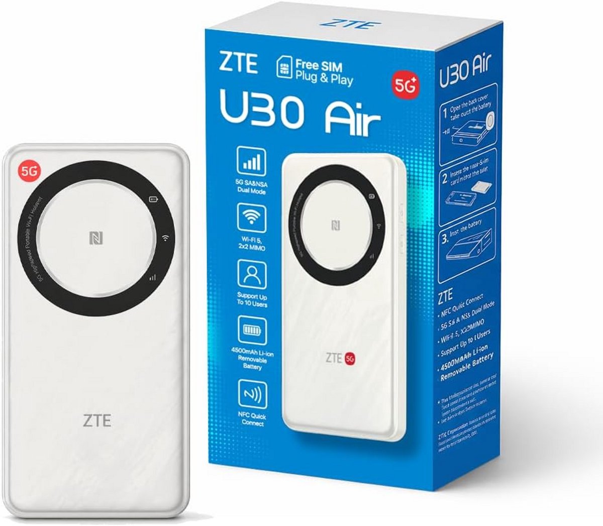 Snelle 5G Pocket Wifi Router voor Onderweg - Draagbaar, Dual-Band Connectiviteit