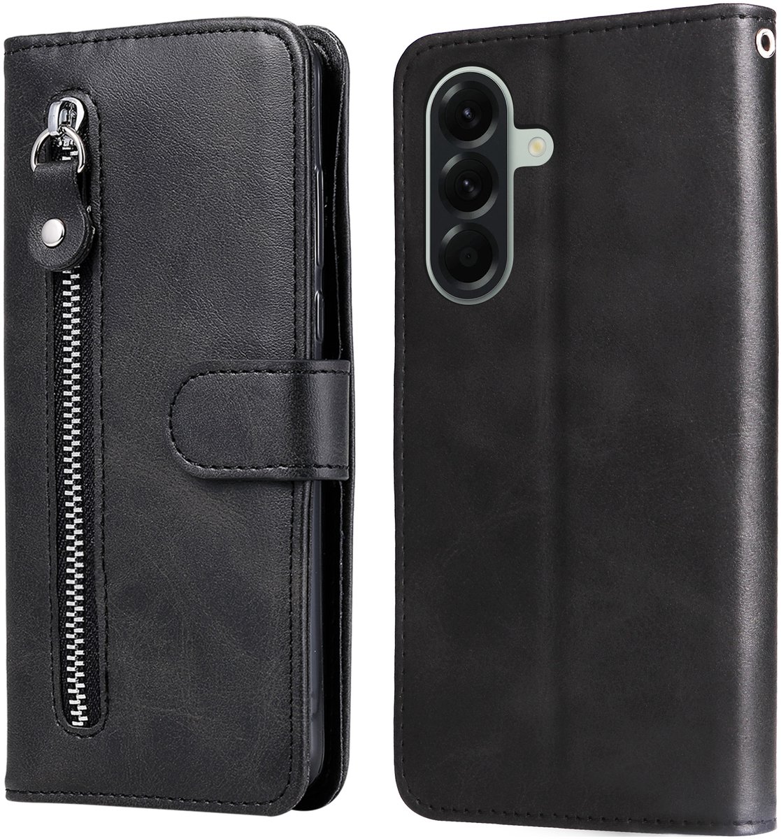 zwart wallet book-case rits hoesje - Telefoonhoesje geschikt voor Samsung Galaxy A57 5G