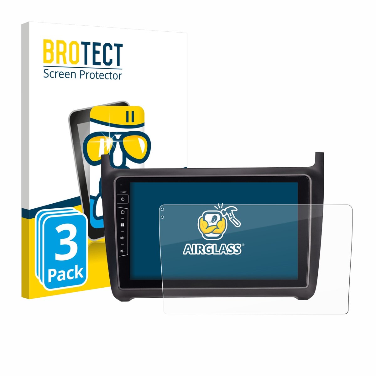 Screenprotector 3 Stuks voor Dynavin D9-69H Premium Flex 9" Beschermglas transparant