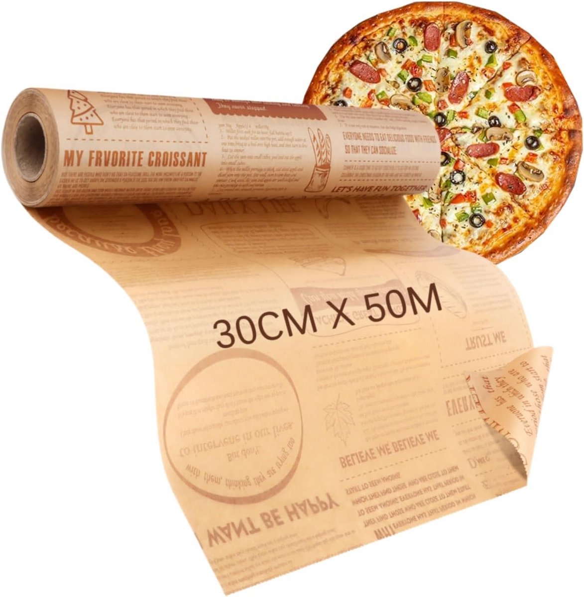 Grote Rol Bakpapier 38cm x 50m - Vetvrij, Hittebestendig en Antiaanbak