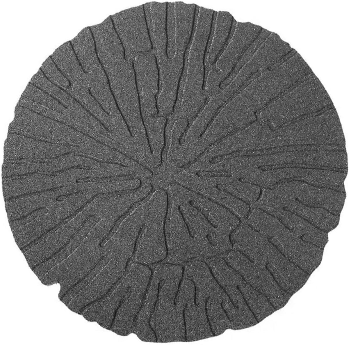 Set van 4 Tuinloopstenen - Grijze Steppers met Boomstam-look - Duurzaam Rubber - Ø46 cm