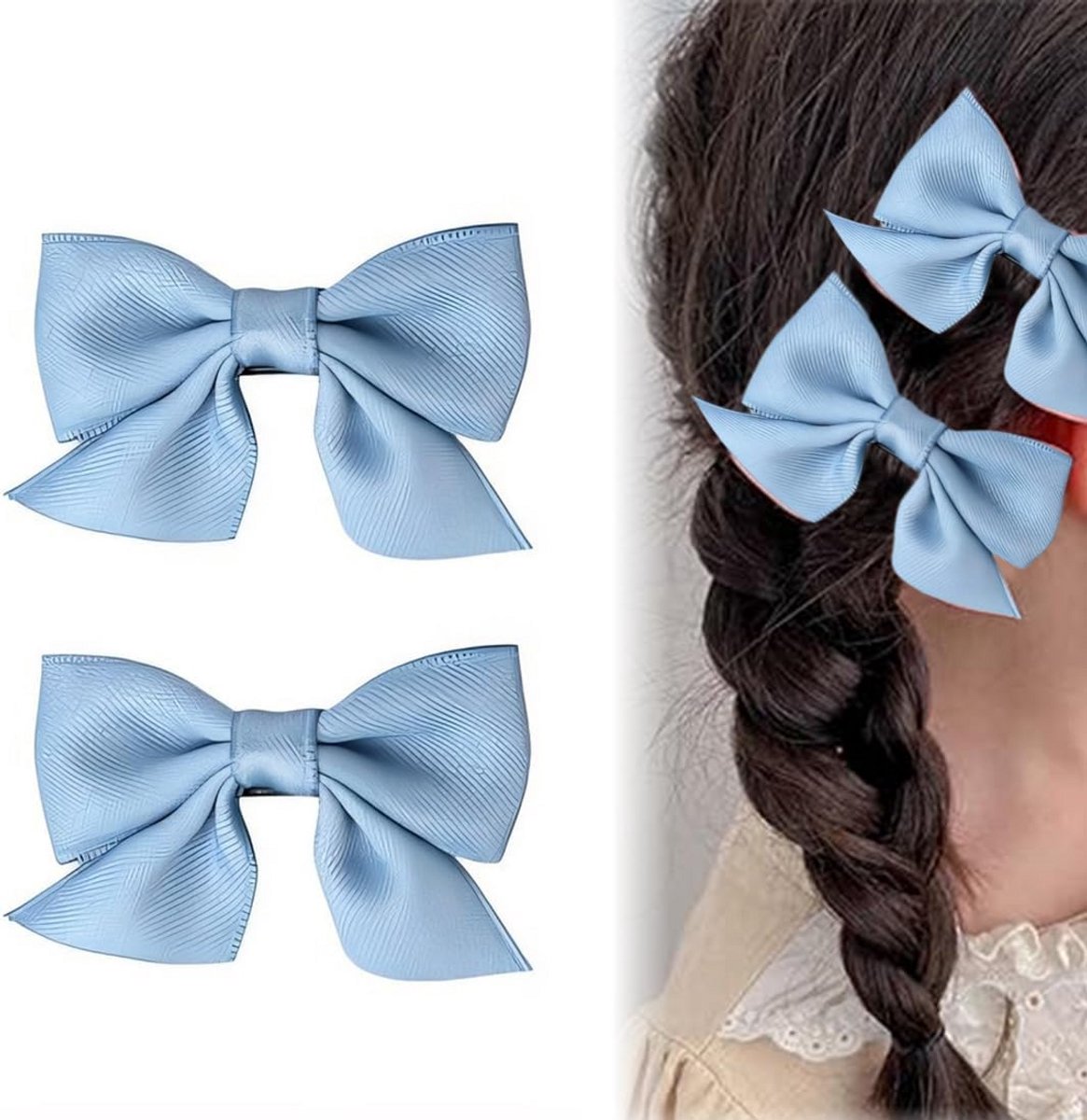 Blauwe Haarstrikken Clip voor Dames en Meisjes - Elegante Haaraccessoire