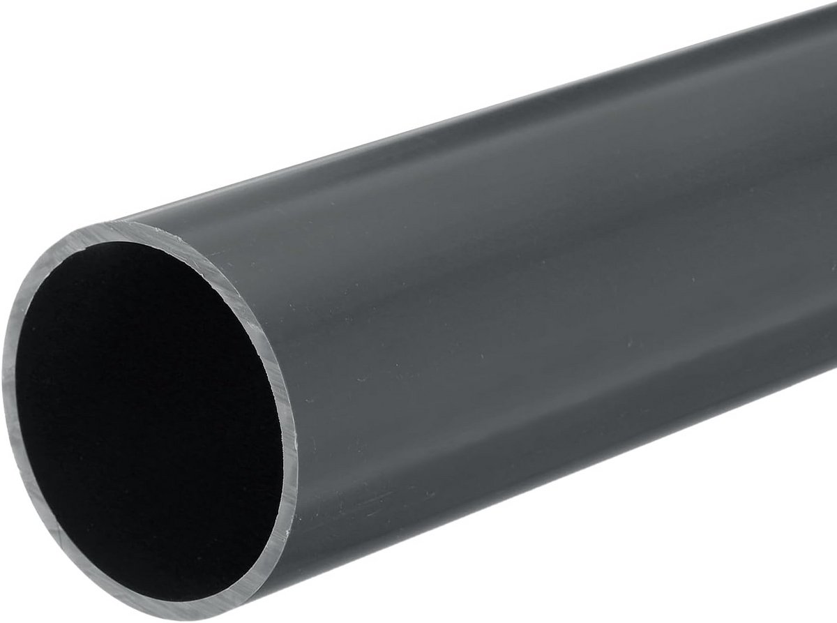 Ronde Stijve PVC Buis 50mm Buiten Diameter - 20cm Lengte - Donkergrijs