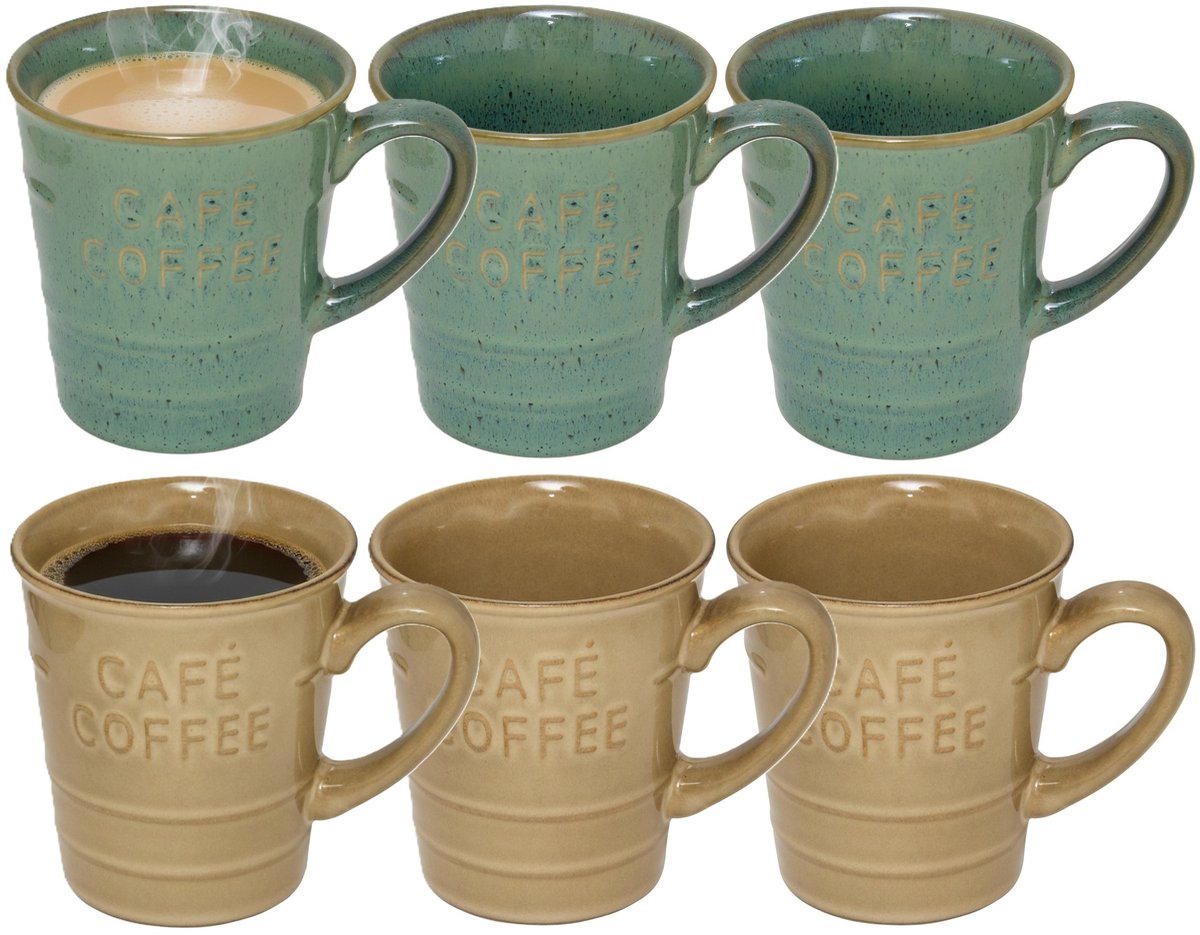 Secret de gourmet Koffiemokken - 12x stuks - 200 ml - kleuren gemixt