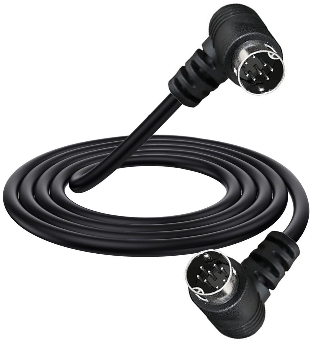 S-Video 8-Pins DIN Kabel 1.8M - Dubbele 90 Graden Haakse M/M Adapter voor TV, Monitor & Projector