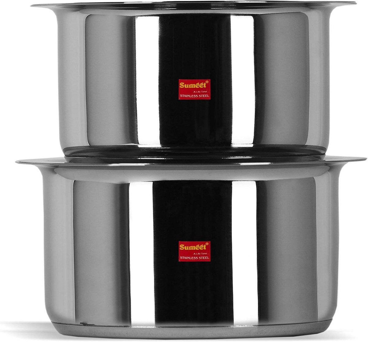 Set van 2 RVS Kookpannen met Deksel - Geschikt voor Gas & Inductie - 2.3L & 2.8L