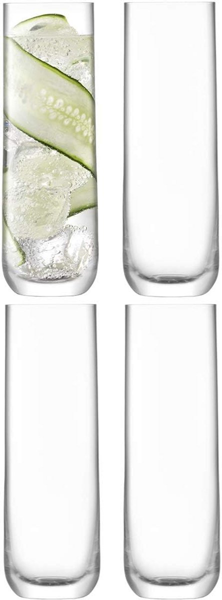Set van 4 Longdrinkglazen 420ml - Kristalhelder en Vaatwasserbestendig