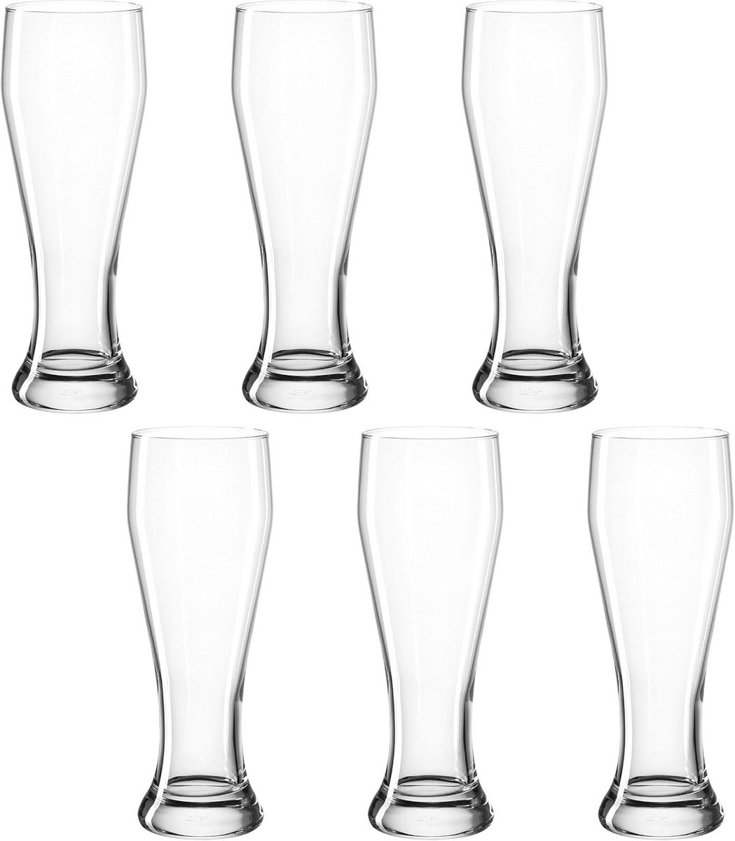 Set van 6 Tarwebierglazen 500 ml Glas Vaatwasserbestendig