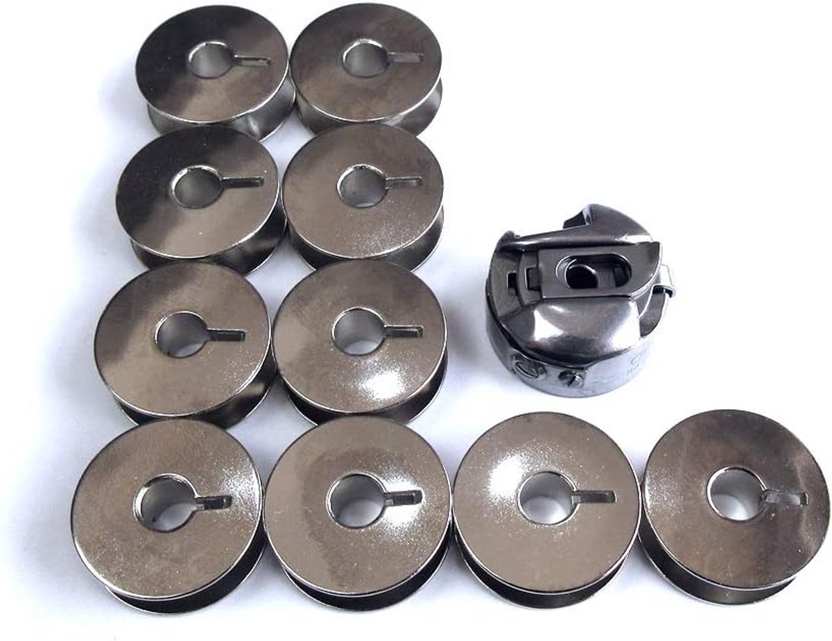 Spoelbehuizing en 10 spoelen voor diverse Pfaff naaimachines