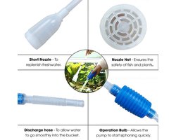 Aquarium Grind Cleaner - Sifon Vacuümpomp met Regelklem voor Snelle Waterwissel en Reiniging
