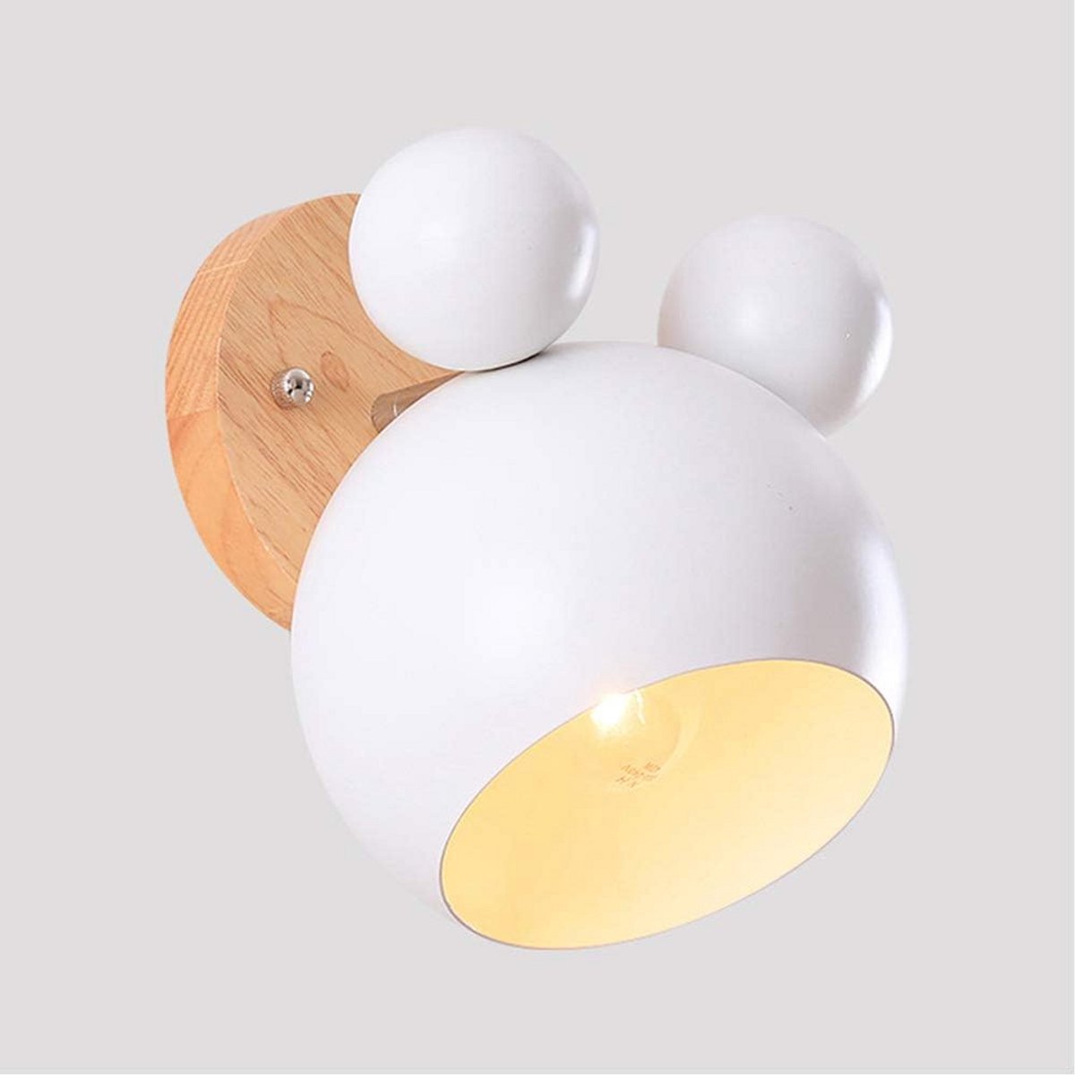 Wandlamp hout metaal E27 wit 15x20 cm