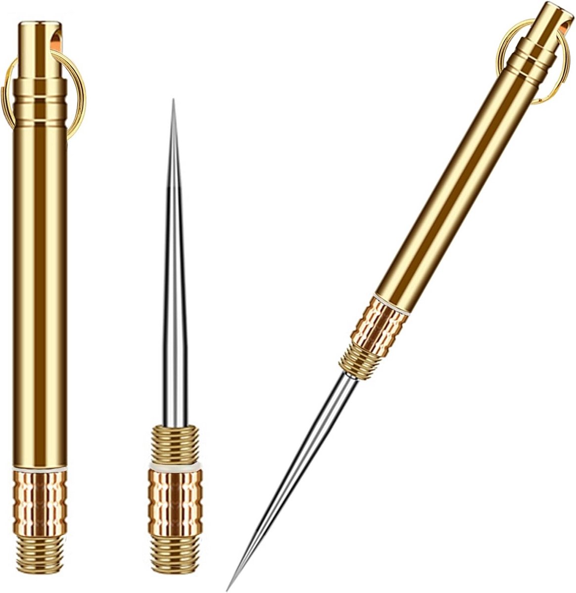 Draagbare titanium tandenstokers - 2 stuks, herbruikbaar, goud