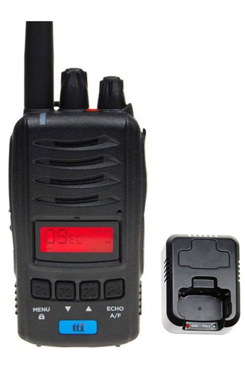 Set van 2 TTI TCB-H100e compacte 27mc Portofoons 4Watt FM en AM en speakermicrofoon