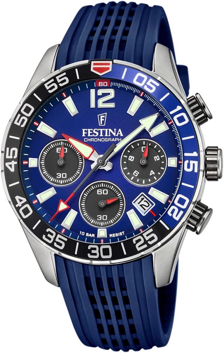 Heren Analoog Horloge Blauw Zilver Quartz Met Siliconen Band Dag-Datum