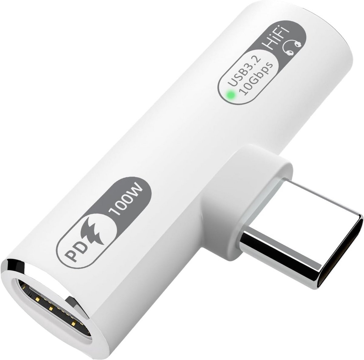 USB-C Splitter Adapter 100W Snelladen en Hoofdtelefoonpoort