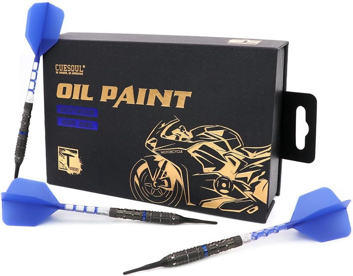 Soft Tip Dartpijlen Set 22g 90% Tungsten met Olieverf Afwerking en Stabiele Vluchten