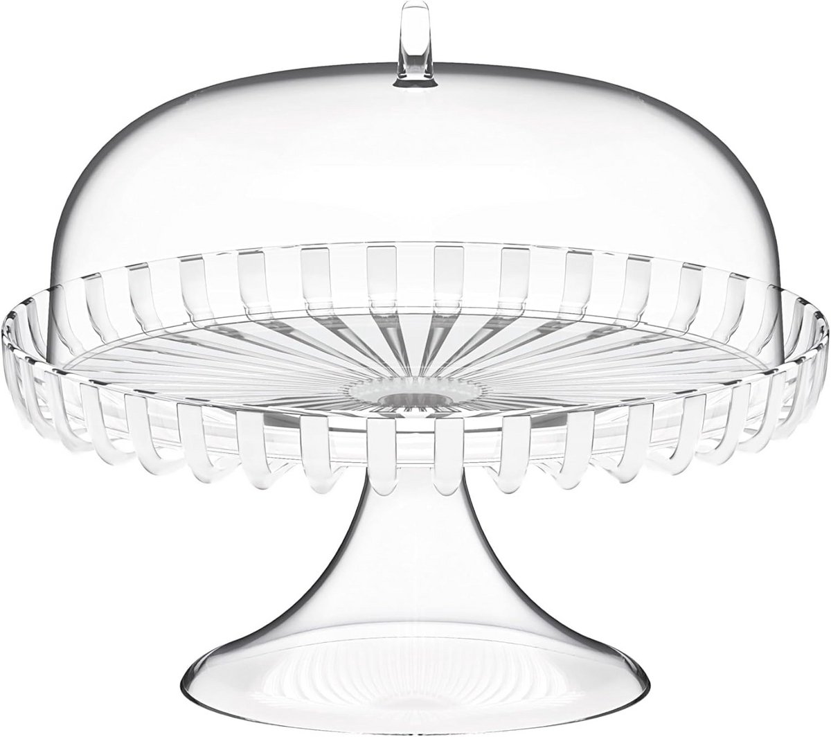 Etagère met stolp voor fruit en gebak, transparant, 31 cm