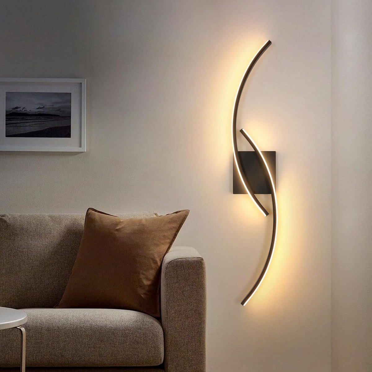 Moderne LED wandlamp 80 cm 27 W zwart 3000K