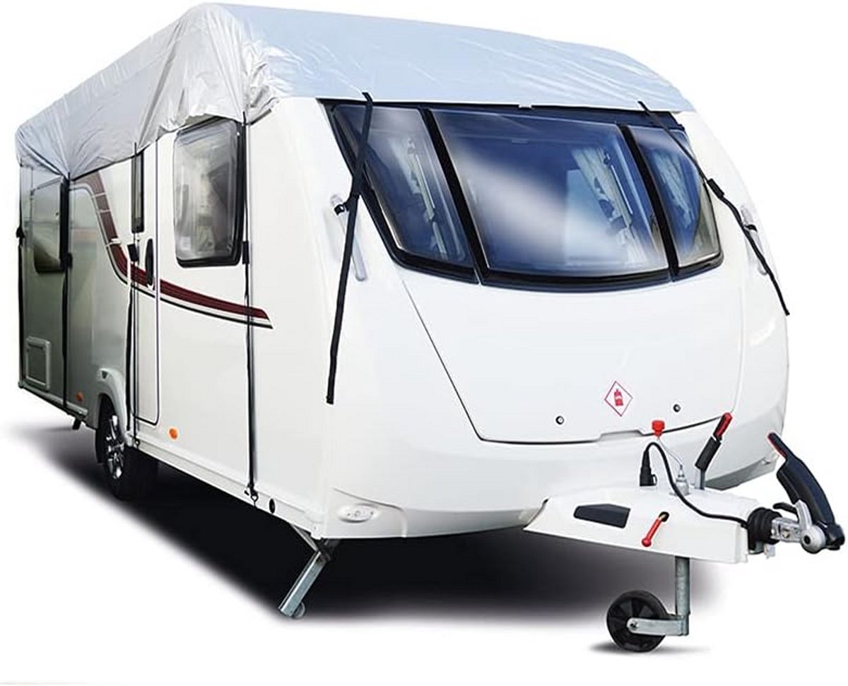 Universele Caravan Top Cover Polyester Zilver voor Grote Modellen