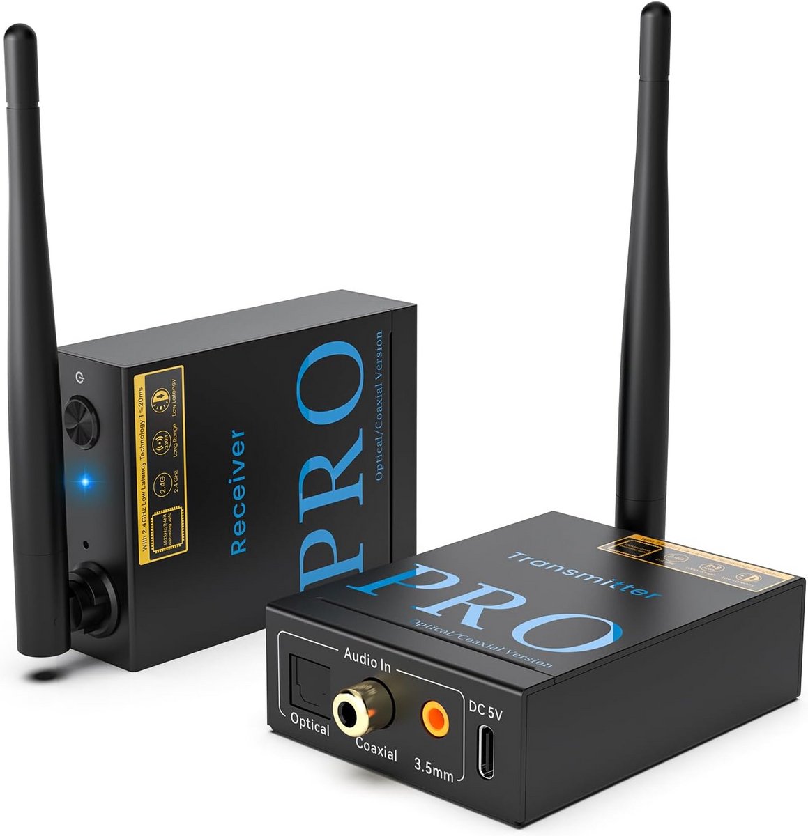 Draadloze Audio Zender en Ontvanger - 2.4GHz Lossless Geluidsoverdracht