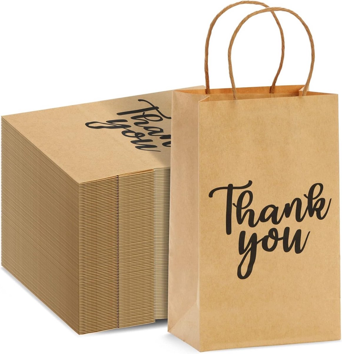 100 Stuks Kraft Papieren Bedankzakjes voor Feestartikelen en Cadeautjes