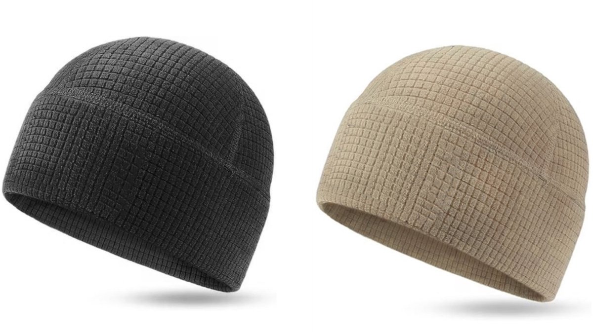 2 Helmmuts Beanie – Rekbare, Ademende Fietsmuts voor Heren & Dames – Zwart - Beige