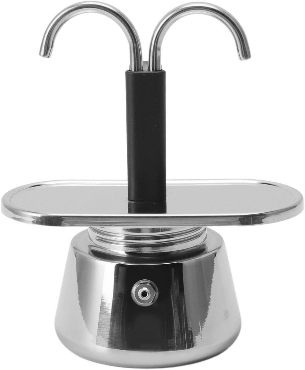 RVS Moka Pot Espressomaker voor 2 Personen - Italiaanse Koffiekan voor Onderweg